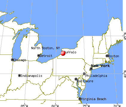 North Boston, New York map