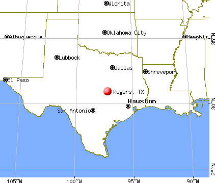 Rogers, Texas map