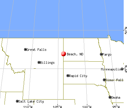 Beach, North Dakota map