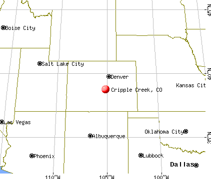 Cripple Creek, Colorado map