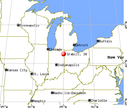 Grabill, Indiana map
