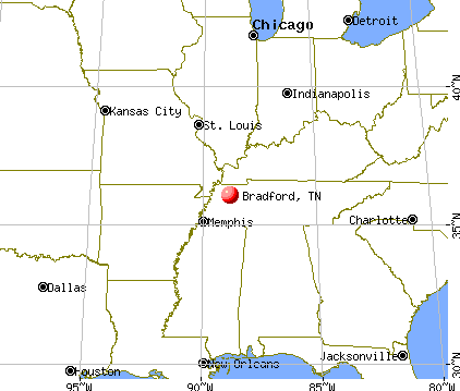 Bradford, Tennessee map