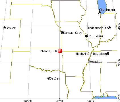 Cleora, Oklahoma map