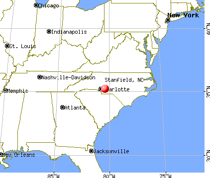Stanfield, North Carolina map