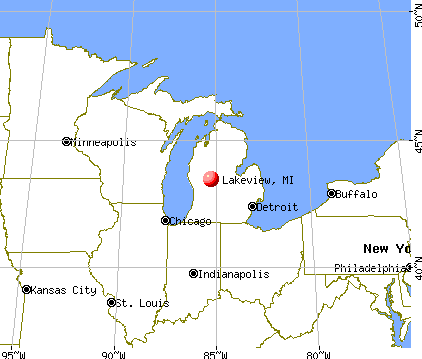 Lakeview, Michigan map