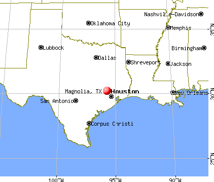 Magnolia, Texas map