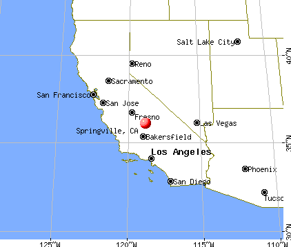 Springville, California map