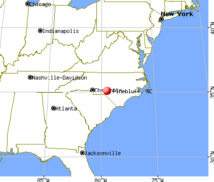 Pinebluff, North Carolina map