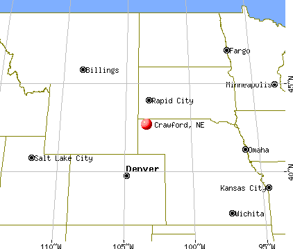 Crawford, Nebraska map