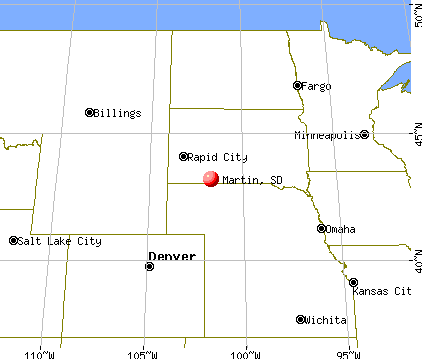 Martin, South Dakota map