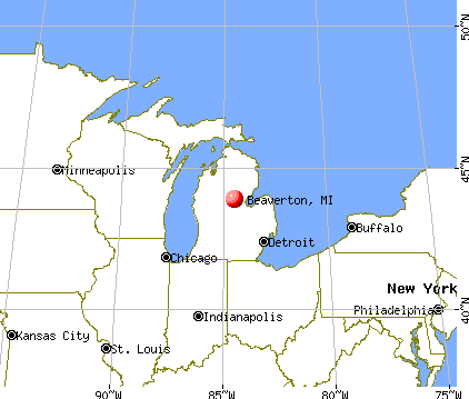 Beaverton, Michigan map