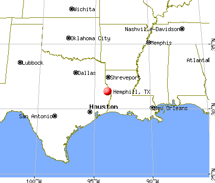 Hemphill, Texas map