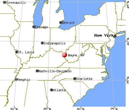 Wayne, West Virginia map