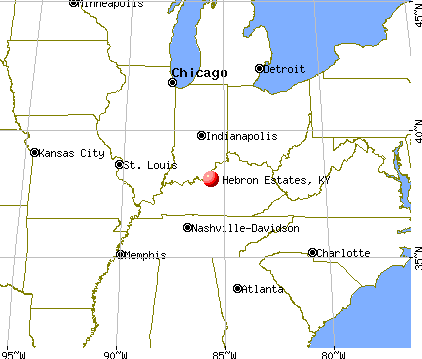 Hebron Estates, Kentucky map