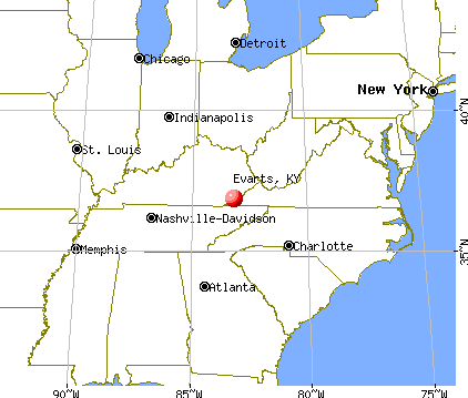 Evarts, Kentucky map