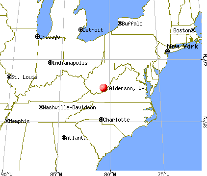 Alderson, West Virginia map