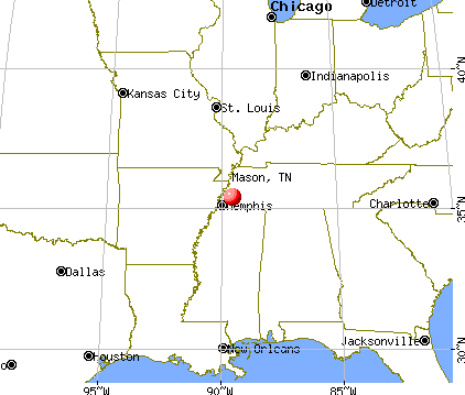 Mason, Tennessee map