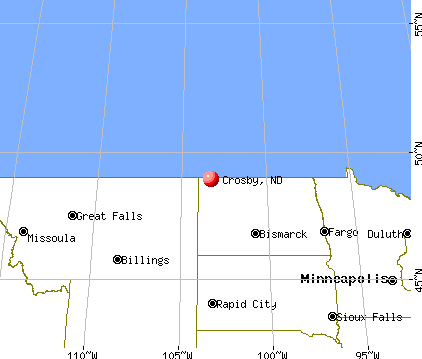 Crosby, North Dakota map