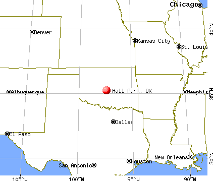 Hall Park, Oklahoma map