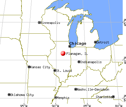 Flanagan, Illinois map
