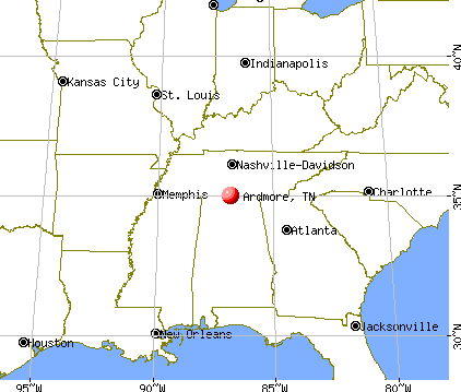Ardmore, Tennessee map