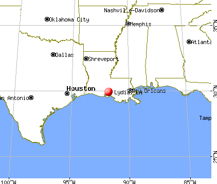 Lydia, Louisiana map