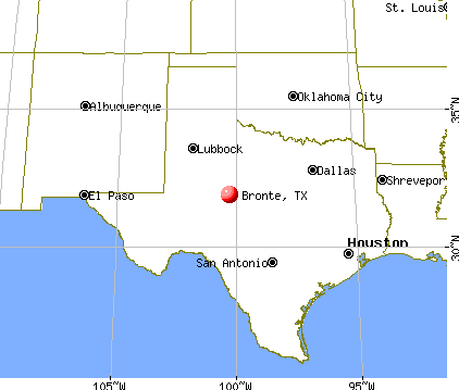 Bronte, Texas map