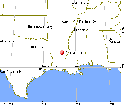 Clarks, Louisiana map