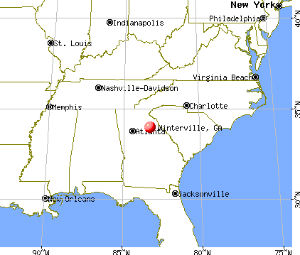 Winterville, Georgia map