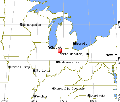 North Webster, Indiana map
