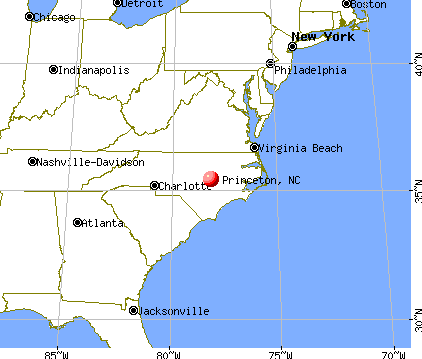 Princeton, North Carolina map