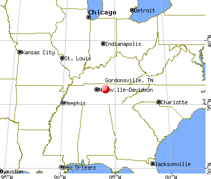 Gordonsville, Tennessee map