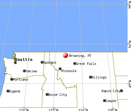 Browning, Montana map