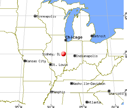 Sidney, Illinois map