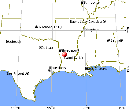 Campti, Louisiana map