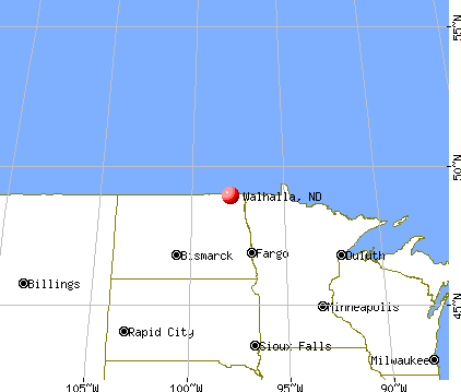 Walhalla, North Dakota map