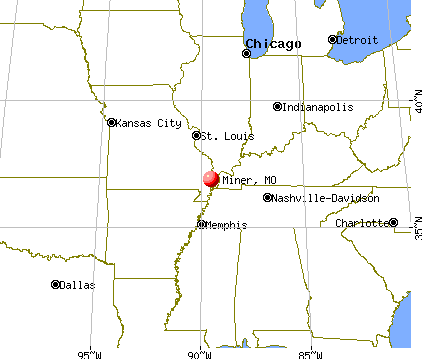 Miner, Missouri map