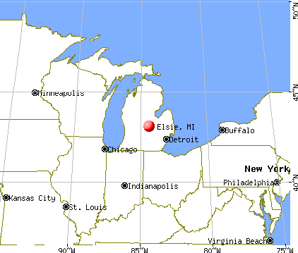 Elsie, Michigan map
