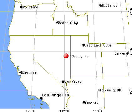 McGill, Nevada map
