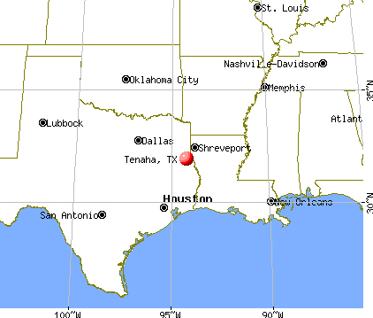 Tenaha, Texas map