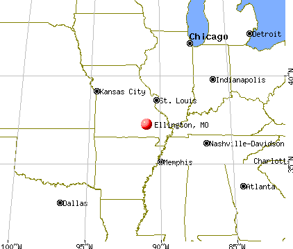 Ellington, Missouri map