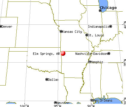Elm Springs, Arkansas map