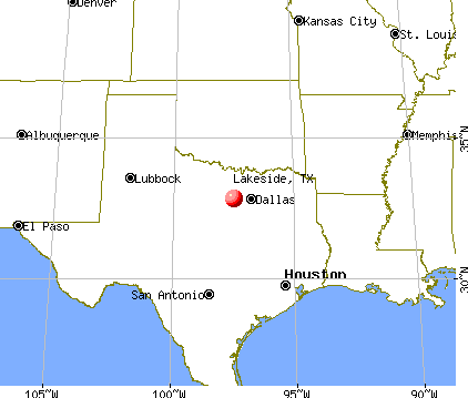 Lakeside, Texas map
