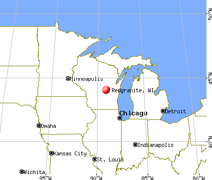 Redgranite, Wisconsin map