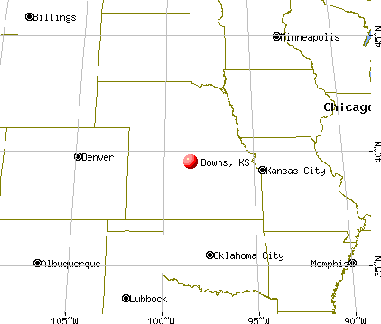 Downs, Kansas map