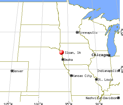 Sloan, Iowa map