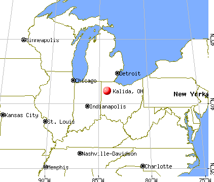 Kalida, Ohio map