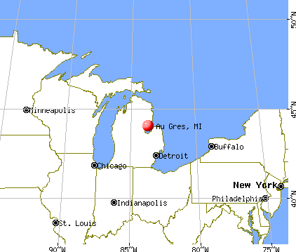 Au Gres, Michigan map