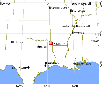 Maud, Texas map