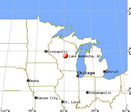 Lake Wazeecha, Wisconsin map